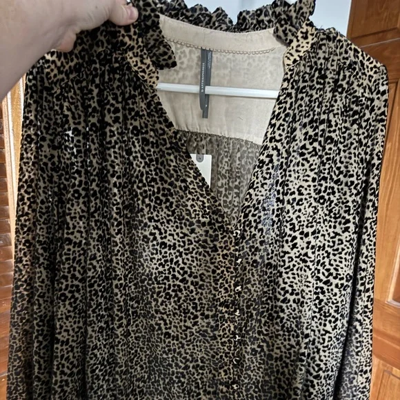 Anthropologie Leopard Print Blouse - Picture 2 of 5